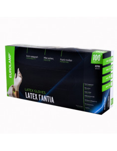 EUROLAMP Γάντια Latex (Χωρίς Πούδρα) 100τμχ